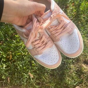 Nike Women's Blush Pink and White Sneakers